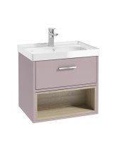 MALMO Wall Hung 60cm Single Drawer Vanity Unit Gloss Basin - Choice of Colour -Choice of Handle