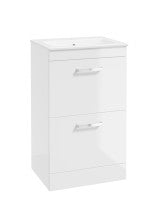 CORTA Floorstanding 50cm Two Drawer Unit - Choice of Colour - Choice of Handle