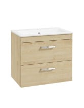 CORTA Wall Hung 60cm Two Drawer Unit - Choice of Colour - Choice of Handle