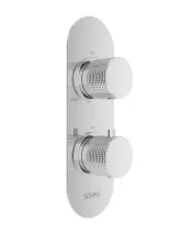 ALITA Knurled Dual Control Dual Outlet Concealed Thermostatic Shower Valve Chrome