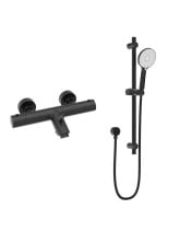 FORM Wall Mounted Thermostatic Bath Shower Mixer & Alita Slide Rail Kit - Choice of Colour