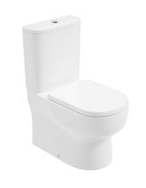 VIA Fully Shrouded Closed Coupled Rimless Pan & Delta Soft Close Seat - Choice of Height - Flush Button Upgrade Available