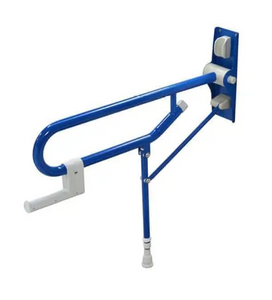 Hinged Fold Up Double Hairpin Rail with Leg- Blue
