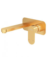 Norfolk Eco Flow Wall Mounted Basin Mixer Brushed Gold