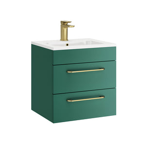 EZRA 500MM 2 DRAWER WALL UNIT FOREST GREEN