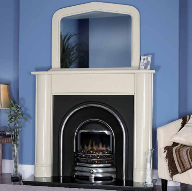 Shaped Over Mantel Mirror - Choose between White or Ivory Pearl