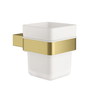 PURE BRUSHED BRASS TUMBLER HOLDER & CUP