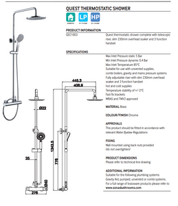 Quest Exposed Thermostatic Shower Kit