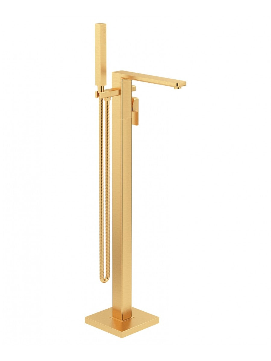 Contour Freestanding Bath Shower Mixer Brushed Gold